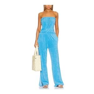 Monrow Terry Sky Blue Bandeau Size L Jumpsuit